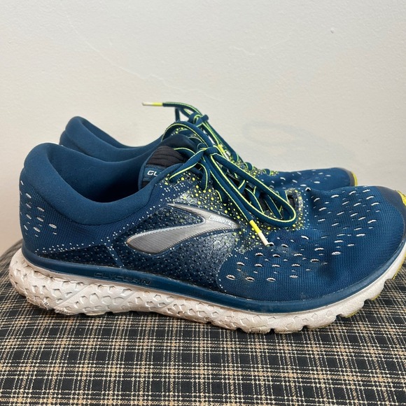 Brooks‎ Glycerin 15 Men's Running Shoes Blue Yellow Sz 10.5 Wide - Picture 3 of 7
